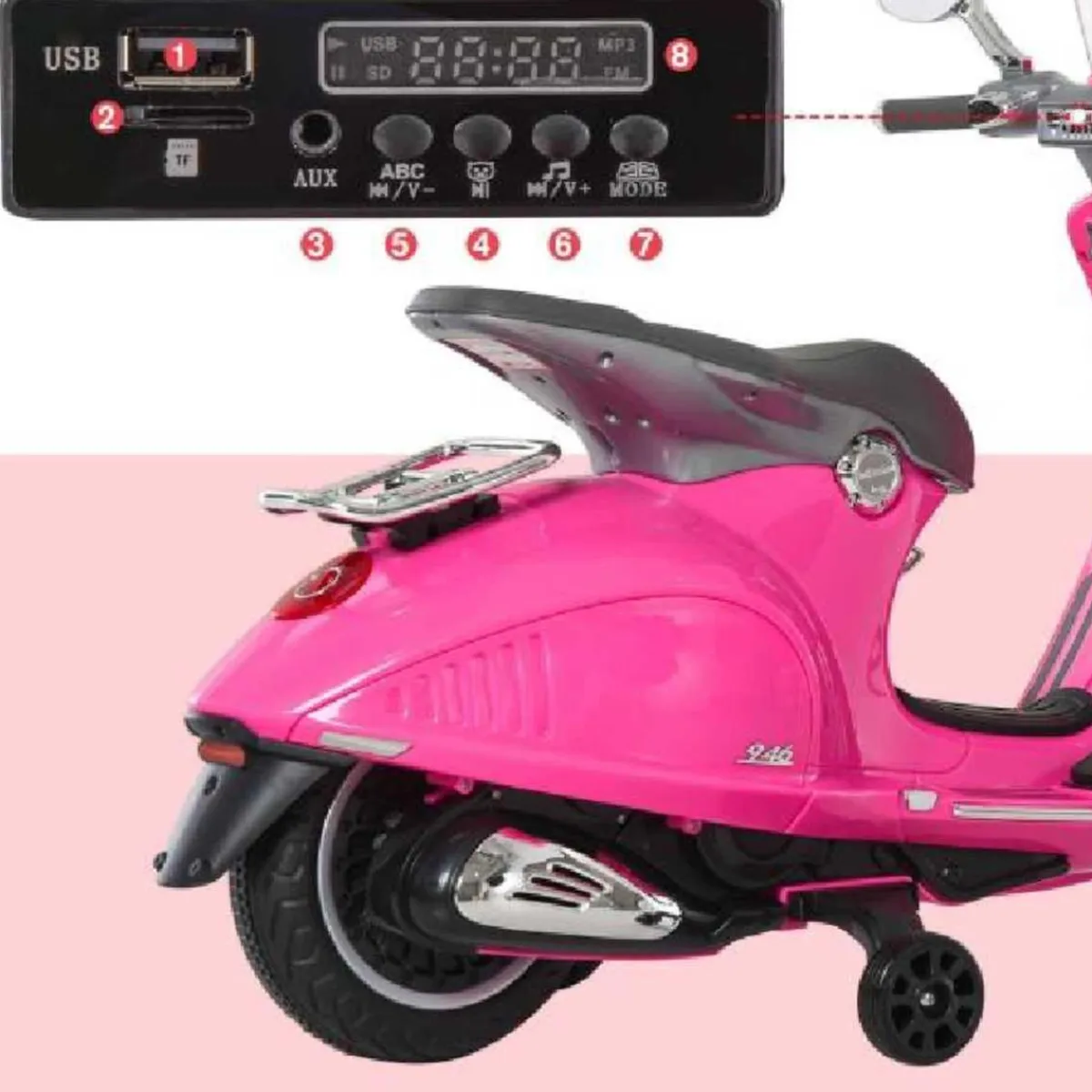 - Moto Eléctrica Vespa Infantil Rosa*Homcom Discount