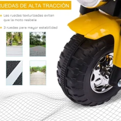 Online - Moto eléctriva 6V 3 ruedas amarillo Vehículos De Batería O A Pedales