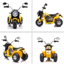Online - Moto eléctriva 6V 3 ruedas amarillo Vehículos De Batería O A Pedales