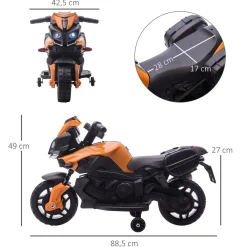 Best - Moto infantil eléctrica negra y naranja Vehículos De Batería O A Pedales