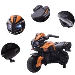 Best - Moto infantil eléctrica negra y naranja Vehículos De Batería O A Pedales