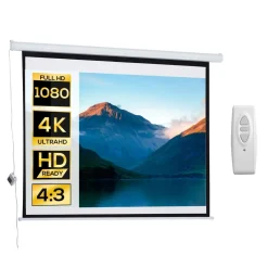- Pantalla de proyección motorizada 84'' con mando*Homcom Discount