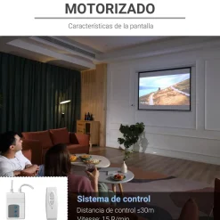 - Pantalla de proyección motorizada 84'' con mando*Homcom Discount