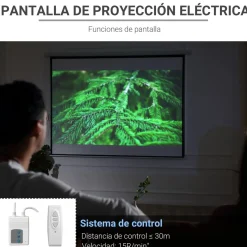 - Pantalla de proyección motorizada 120''con mando*Homcom Best