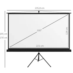 Best - Pantalla de proyección 100'' Negro Electrónicos