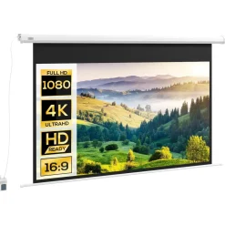 Sale - Pantalla de proyección eléctrica 84'' Blanco con mando Electrónicos