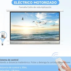 Sale - Pantalla de proyección eléctrica 84'' Blanco con mando Electrónicos