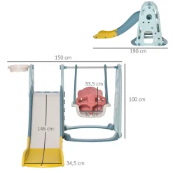 Clearance - Parque infantil de actividades 3 en 1 Columpios
