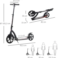 Online - Patinete plegable aluminio negro Patines Y Monopatines