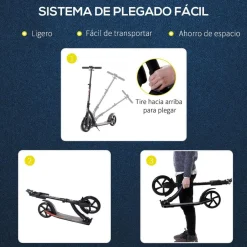 Online - Patinete plegable aluminio negro Patines Y Monopatines