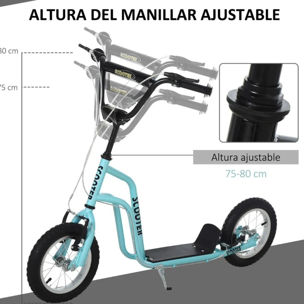 - Patinete Scooter regulable Azul Patines Y Monopatines