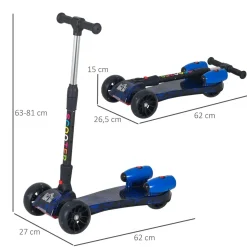 Hot - Patinete scooter Azul con efectos de luz y sonido Patines Y Monopatines