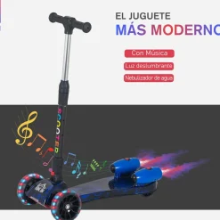 Hot - Patinete scooter Azul con efectos de luz y sonido Patines Y Monopatines