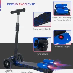 Hot - Patinete scooter Azul con efectos de luz y sonido Patines Y Monopatines