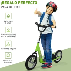 - Patinete Scooter Ajustable 2 ruedas Verde*Homcom Online