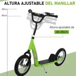 - Patinete Scooter Ajustable 2 ruedas Verde*Homcom Online