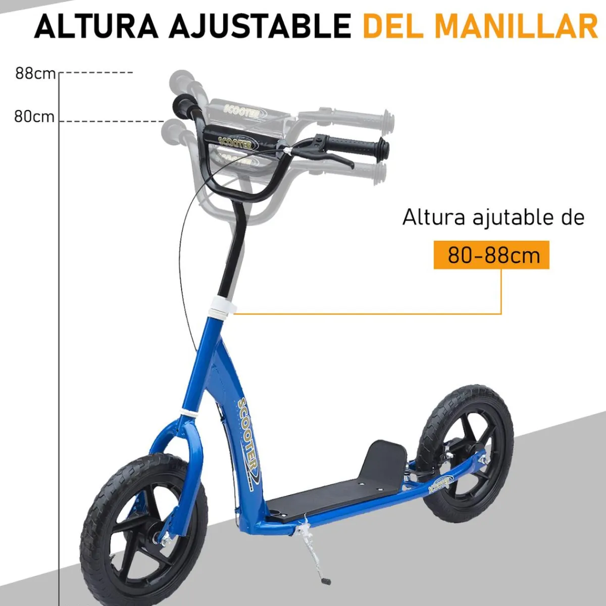 Clearance - Patinete Scooter Ajustable 2 ruedas Azul Patines Y Monopatines