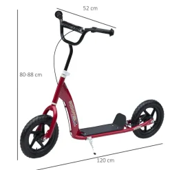 - Patinete Scooter Ajustable 2 ruedas Rojo*Homcom Sale