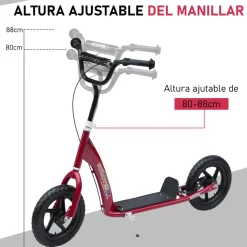 - Patinete Scooter Ajustable 2 ruedas Rojo*Homcom Sale