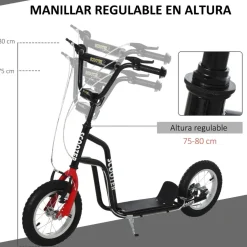 Sale - Patinete Scooter regulable Negro Patines Y Monopatines