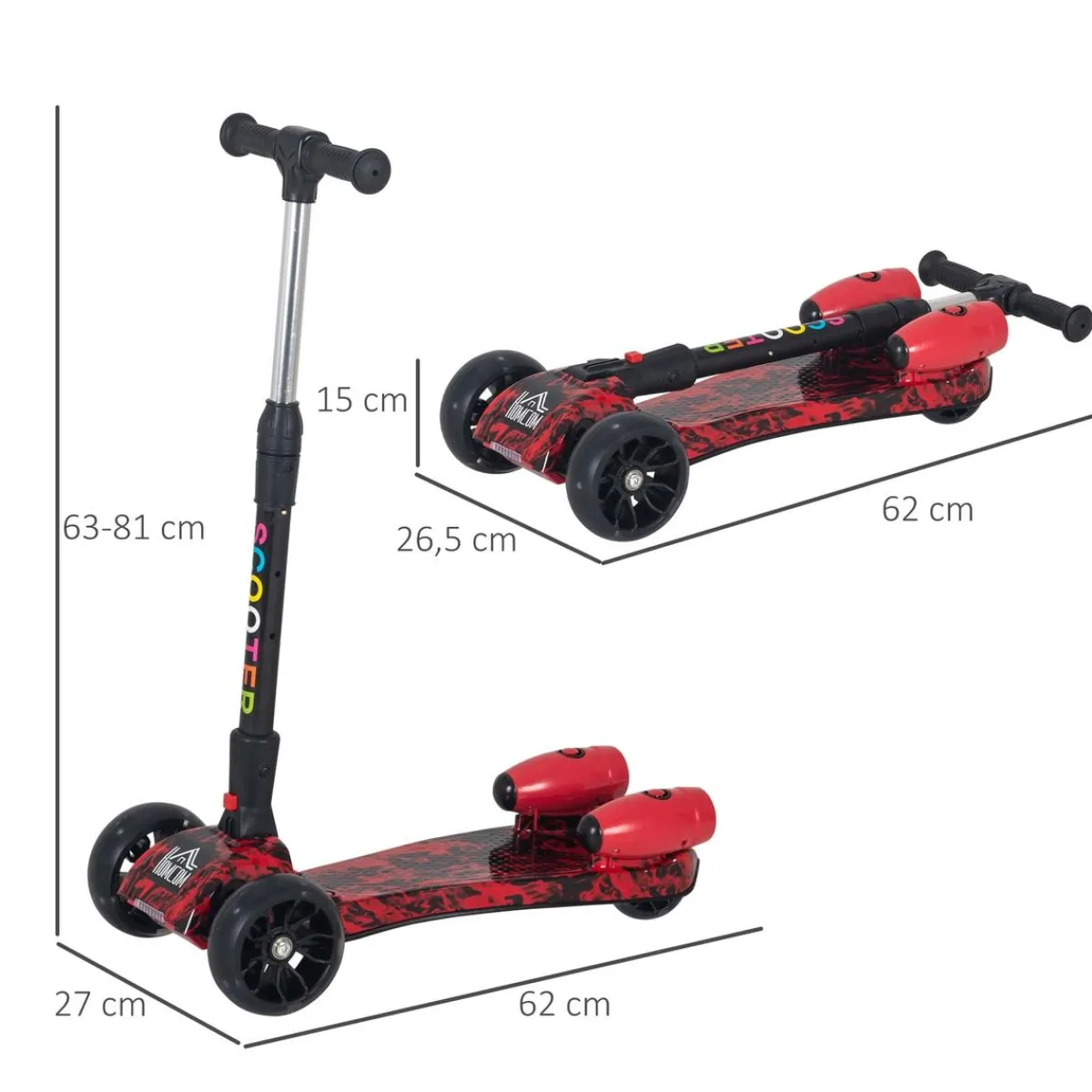 - Patinete Scooter plegable 3 ruedas*Homcom Outlet