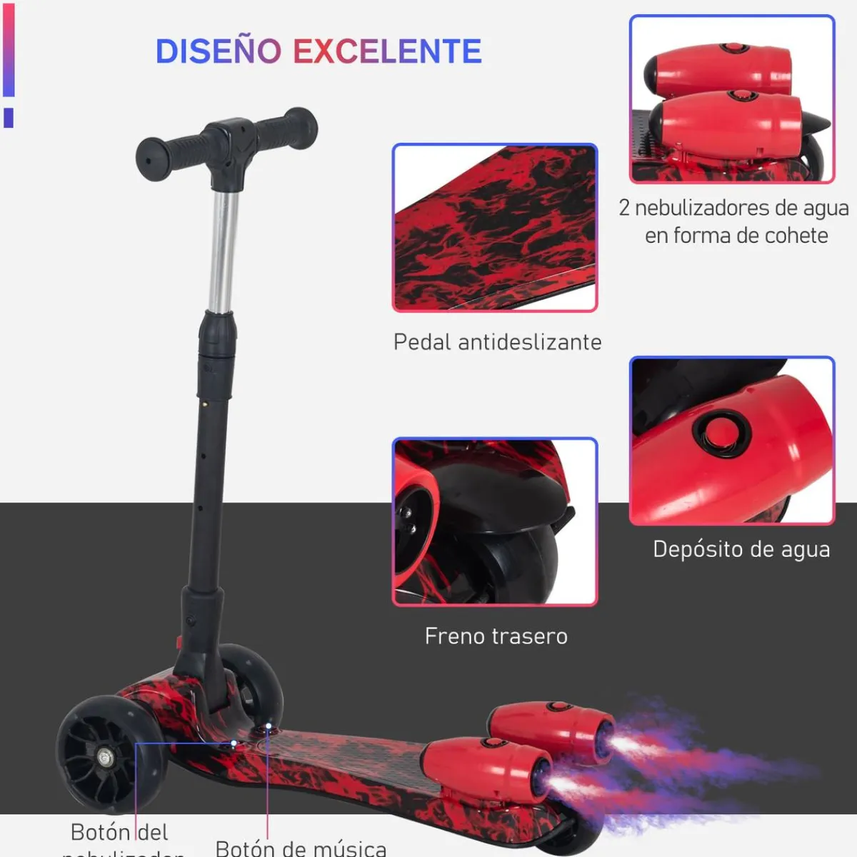 - Patinete Scooter plegable 3 ruedas*Homcom Outlet