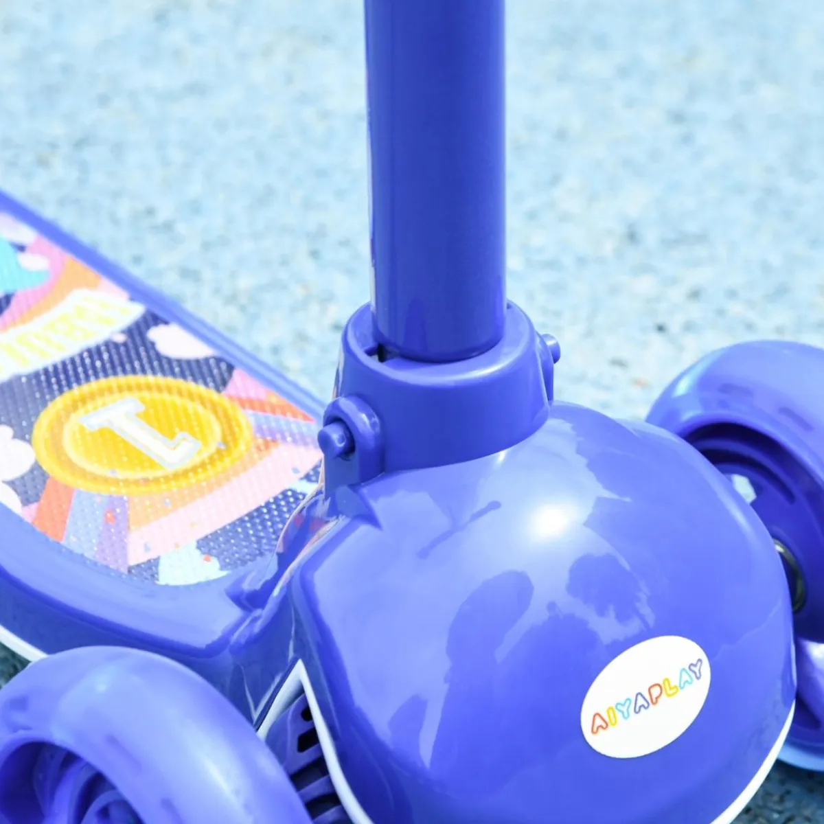 Clearance Homcom - Patinete Tri-scooter Azul con luces Motos Y Triciclos