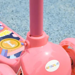 Discount Homcom - Patinete Tri-scooter Rosa con luces Motos Y Triciclos