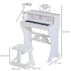 Online - Piano Electrónico 37 teclas con taburete Blanco Música|Electrónicos