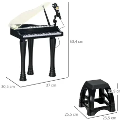 Online Homcom - Piano electrónico 32 teclas con taburete Música|Electrónicos