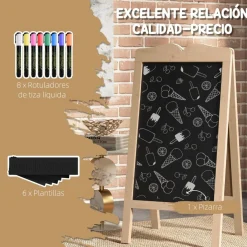 Homcom - Pizarra caballete doble con tizas y plantillas*VINSETTO Best