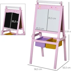 - Pizarra infantil 3 en 1 con caballete*Homcom Hot