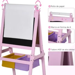- Pizarra infantil 3 en 1 con caballete*Homcom Hot