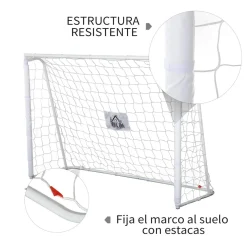 - Portería de fútbol 186x62x123 cm Blanco*Homcom Sale