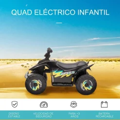 - Quad Eléctrico Batería 6V Negro*Homcom Online