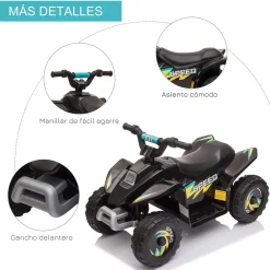 - Quad Eléctrico Batería 6V Negro*Homcom Online