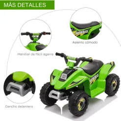 - Quad Eléctrico Batería 6V Verde*Homcom Discount