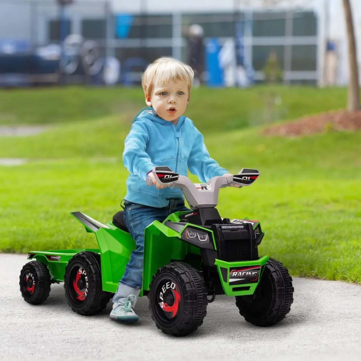 - Quad eléctrico con remolque*Homcom New