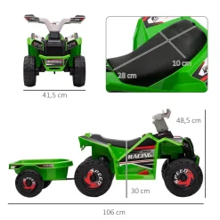 - Quad eléctrico con remolque*Homcom New