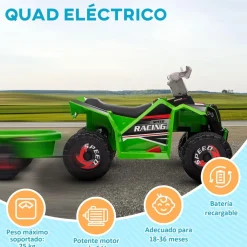 - Quad eléctrico con remolque*Homcom New