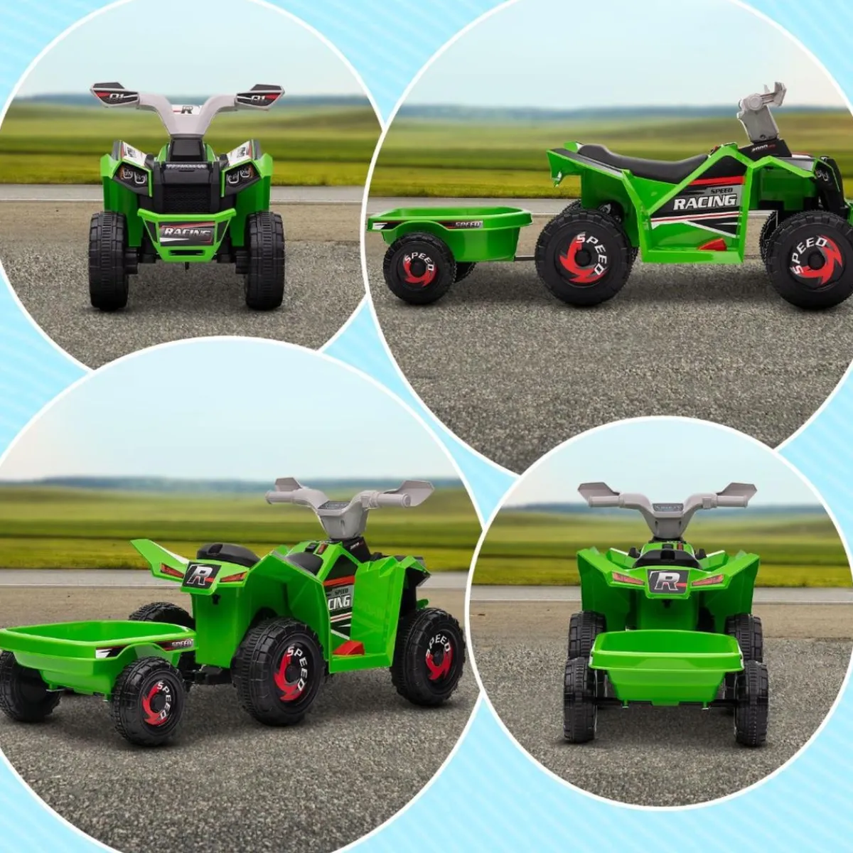 - Quad eléctrico con remolque*Homcom New