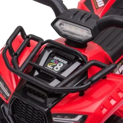 Discount - Quad eléctrico con faros LED rojo Vehículos De Batería O A Pedales