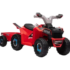 - Quad Eléctrico Rojo con Remolque*Homcom Discount