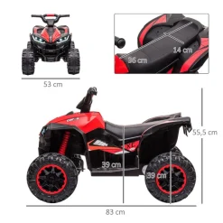 - Quad eléctrico 12V rojo*Homcom Hot