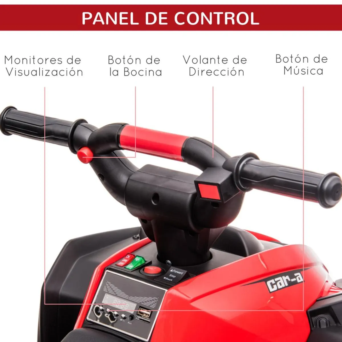 - Quad eléctrico 12V rojo*Homcom Hot