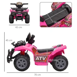 - Quad eléctrico 6V rosa*Homcom Best