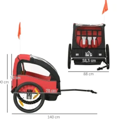 - Remolque para bicicleta Rojo Bicicletas|Portabebés Y Bici·Bicicleta Y Accesorios