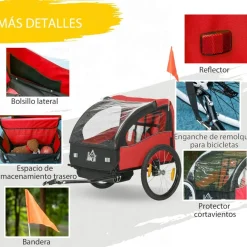 - Remolque para bicicleta Rojo Bicicletas|Portabebés Y Bici·Bicicleta Y Accesorios