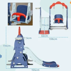 Best Homcom - Set juegos interior infantil 3 en 1 Entretenimiento·Hamacas Y Columpios