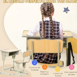 - Set Pupitre + Silla infantil Vintage*Homcom Discount